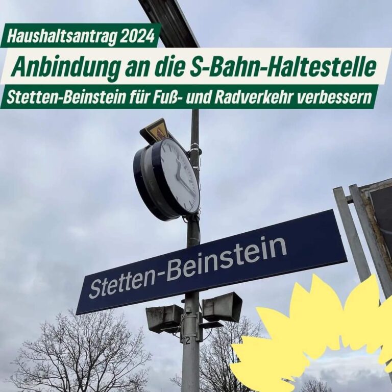 Haushaltsantrag 2024: Anbindung S-Bahn-Haltestelle